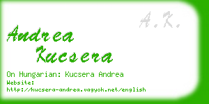 andrea kucsera business card